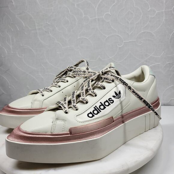 Adidas HyperSleek Womens 10 Off White Copper Metallic Platform Sneaker Shoe - Picture 4 of 16